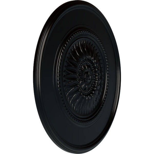 Wigan Ceiling Medallion, Hand-Painted Jet Black, 29 3/4OD X 1 1/2P